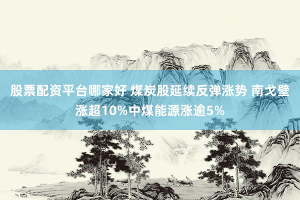 股票配资平台哪家好 煤炭股延续反弹涨势 南戈壁涨超10%中煤能源涨逾5%