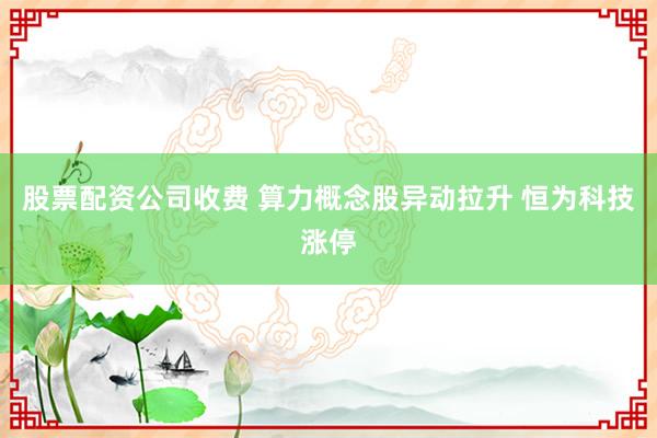 股票配资公司收费 算力概念股异动拉升 恒为科技涨停