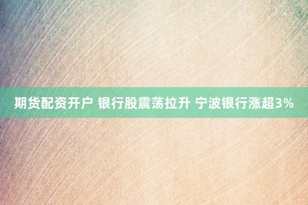 期货配资开户 银行股震荡拉升 宁波银行涨超3%