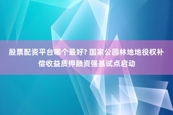 股票配资平台哪个最好? 国家公园林地地役权补偿收益质押融资强基试点启动