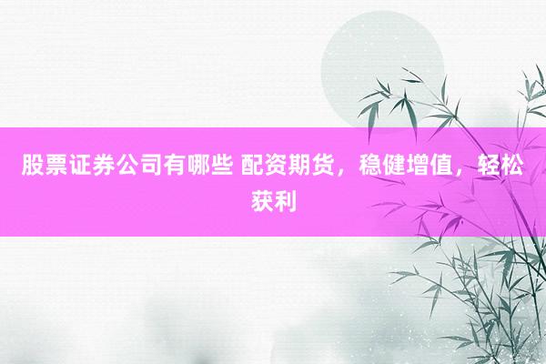 股票证券公司有哪些 配资期货，稳健增值，轻松获利