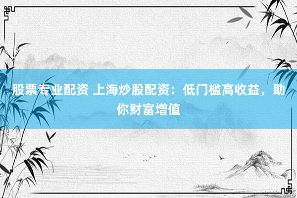 股票专业配资 上海炒股配资：低门槛高收益，助你财富增值