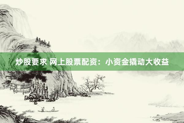 炒股要求 网上股票配资：小资金撬动大收益