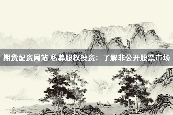 期货配资网站 私募股权投资：了解非公开股票市场