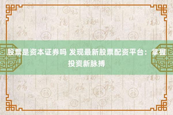股票是资本证券吗 发现最新股票配资平台：掌握投资新脉搏